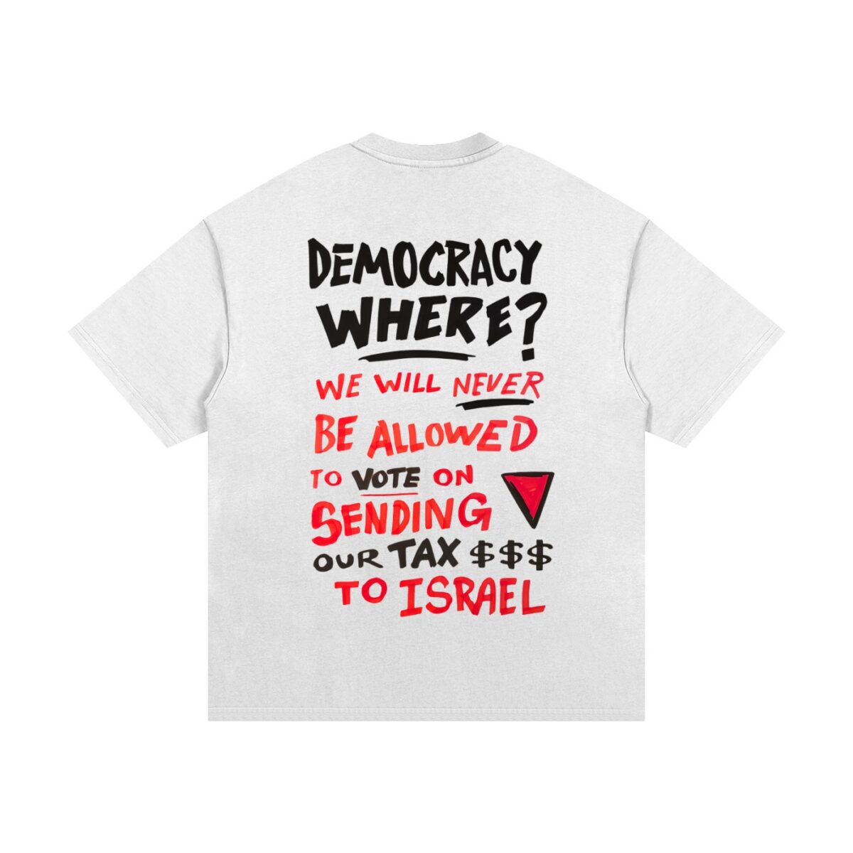 DEMOCRACY WHERE? - Heavyweight Cotton T-Shirt